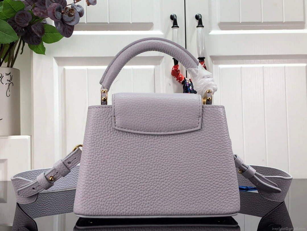 LV M56071 Louis Vuitton Capucines Mini Handbag Taro Purple