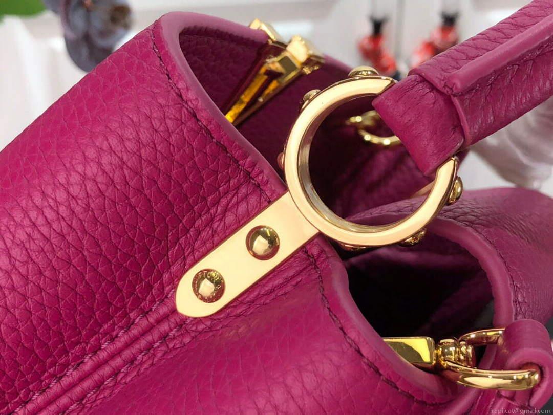 LV M56071 Louis Vuitton Capucines Mini Handbag Deep Rose