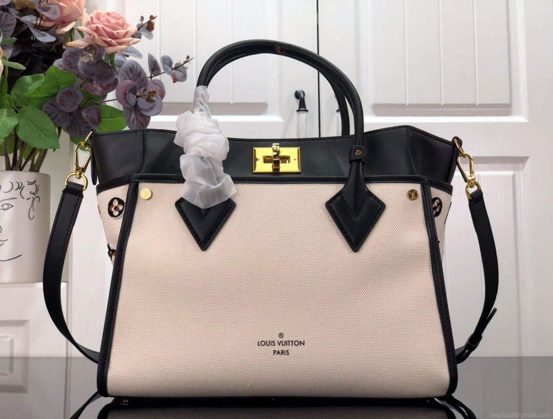 LV M59842 Louis Vuitton On My Side MM Tote Bag Black