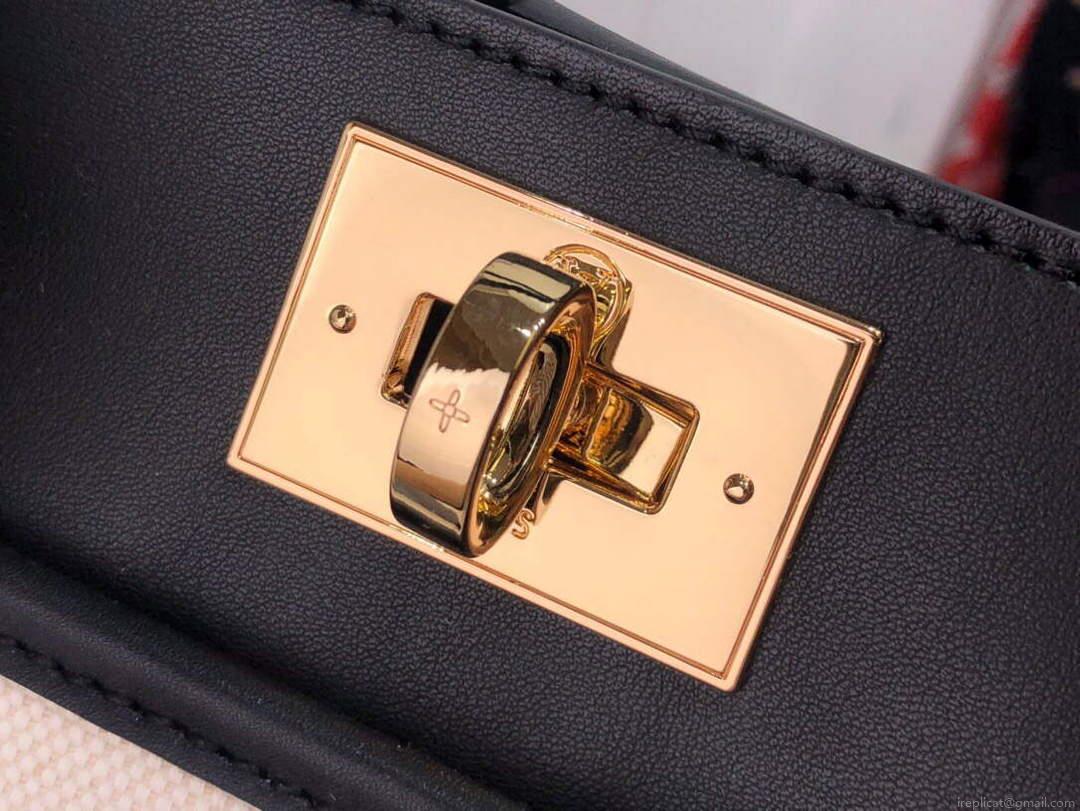 LV M59842 Louis Vuitton On My Side MM Tote Bag Black