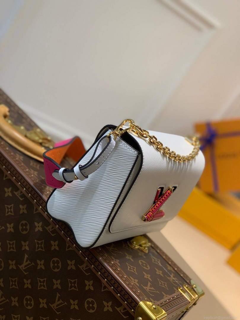 LV M57666 Louis Vuitton Twist MM Epi Handbag M57667 M57669 White