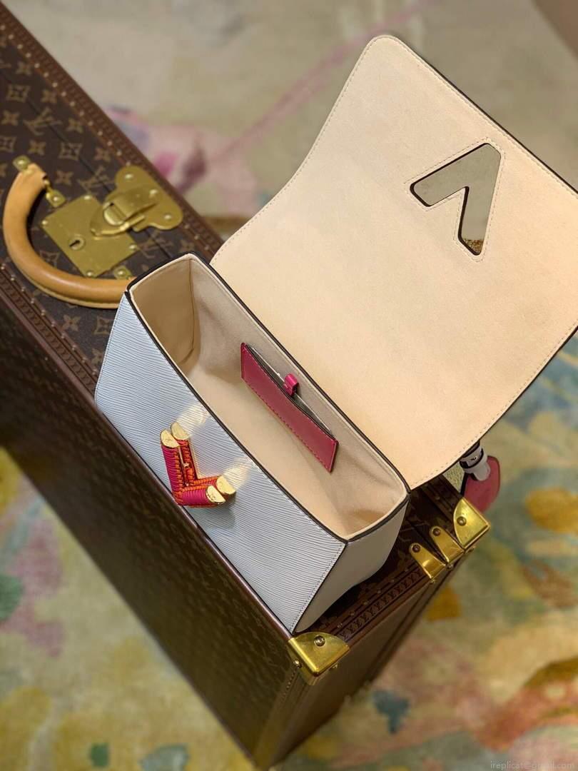 LV M57666 Louis Vuitton Twist MM Epi Handbag M57667 M57669 White