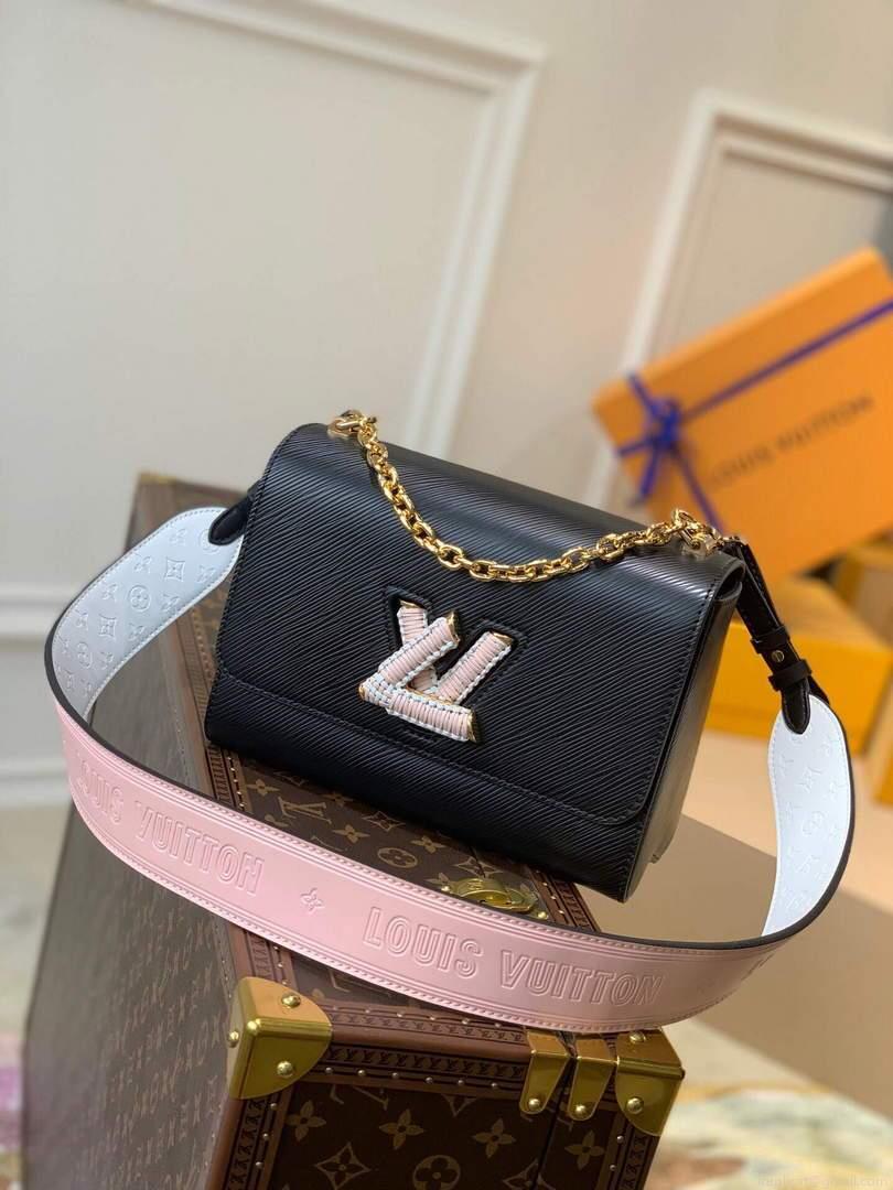 LV M57667 Louis Vuitton Twist MM Epi Handbag M57666 M57669 Black