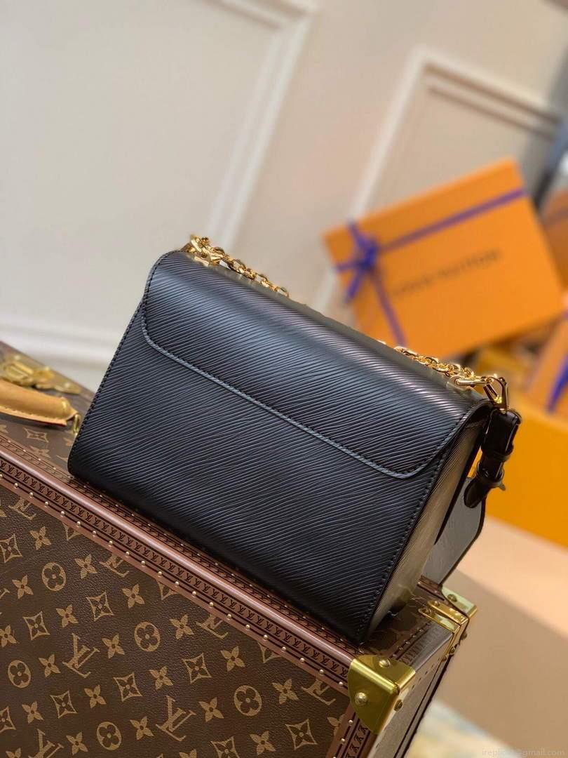LV M57667 Louis Vuitton Twist MM Epi Handbag M57666 M57669 Black