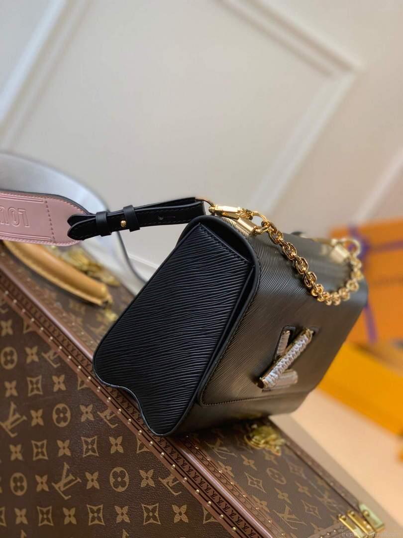 LV M57667 Louis Vuitton Twist MM Epi Handbag M57666 M57669 Black