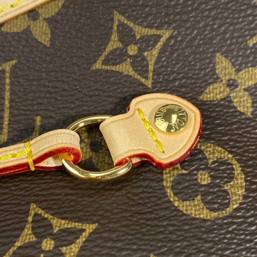 Louis Vuitton LV M40997 Neverfull MM Monogram Canvas Cerise Yellow
