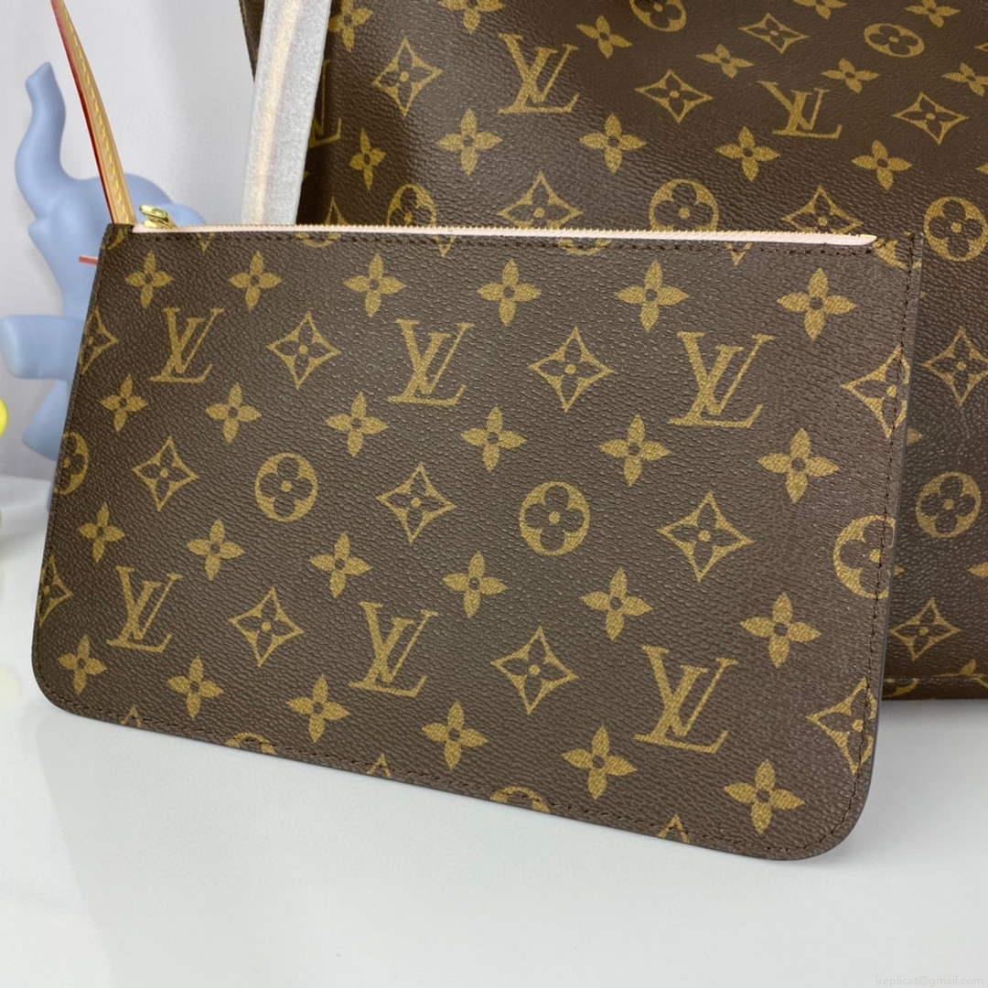 Louis Vuitton LV M50366 Neverfull MM Monogram Canvas Cerise Pink