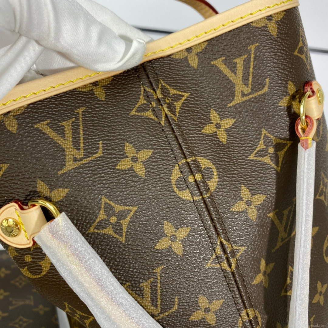 Louis Vuitton LV M50366 Neverfull MM Monogram Canvas Cerise Pink