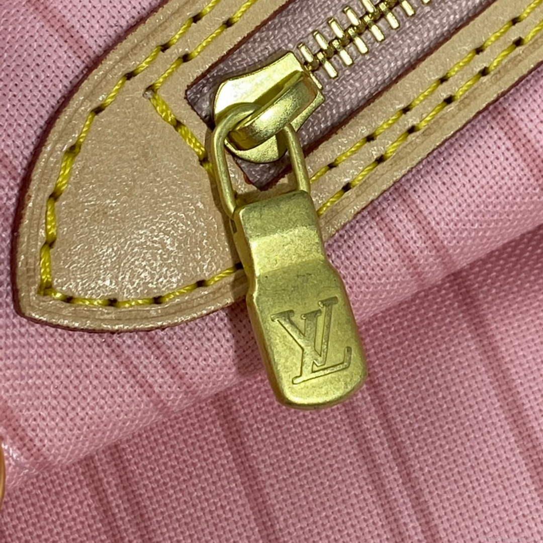 Louis Vuitton LV N41361 Neverfull MM Damier Azur Rose Ballerine Pink