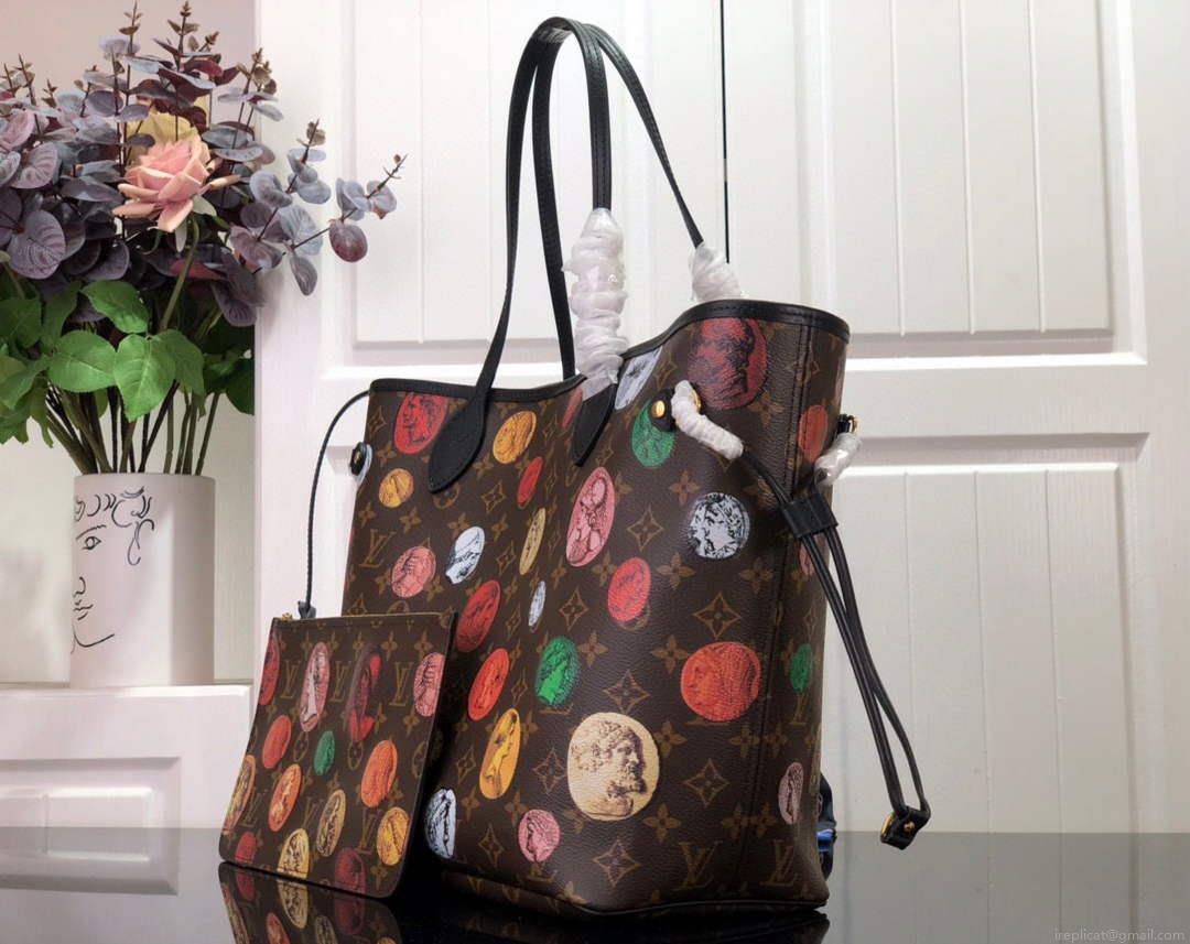 Louis Vuitton LV M45923 Neverfull MM Monogram Cameo printed canvas
