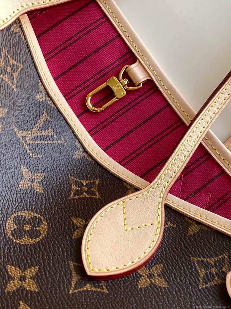 Louis Vuitton LV M41245 Neverfull PM Monogram Canvas Plum