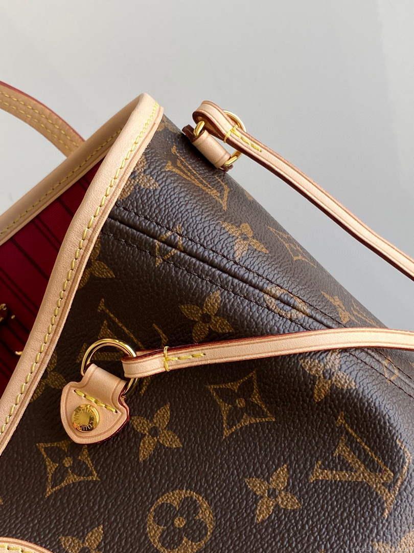 Louis Vuitton LV M41245 Neverfull PM Monogram Canvas Plum