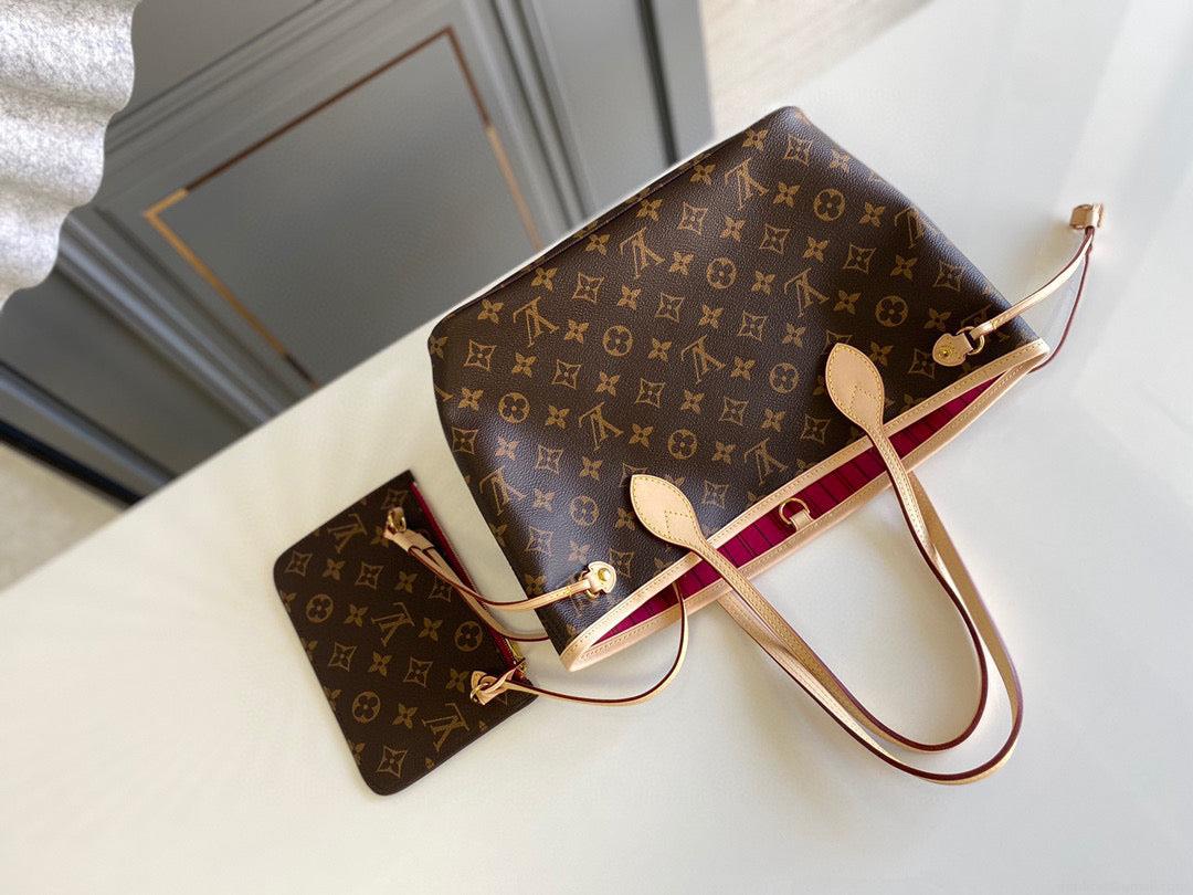 Louis Vuitton LV M41245 Neverfull PM Monogram Canvas Plum