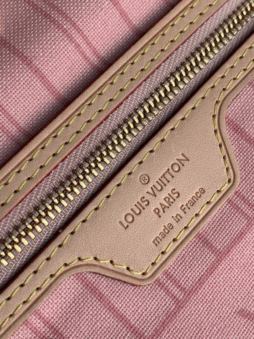 Louis Vuitton LV N41363 Neverfull PM Damier Azur Pink