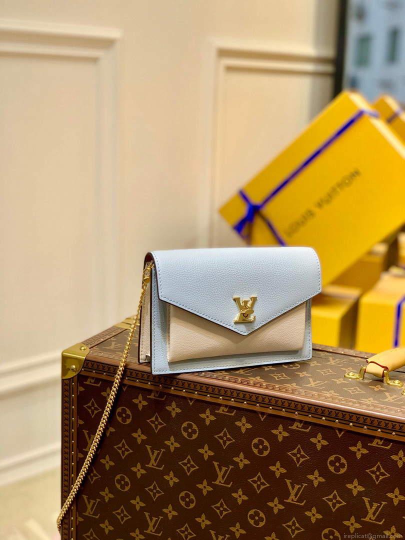 LV M81436 Louis Vuitton Mylockme Chain Pochette Blue