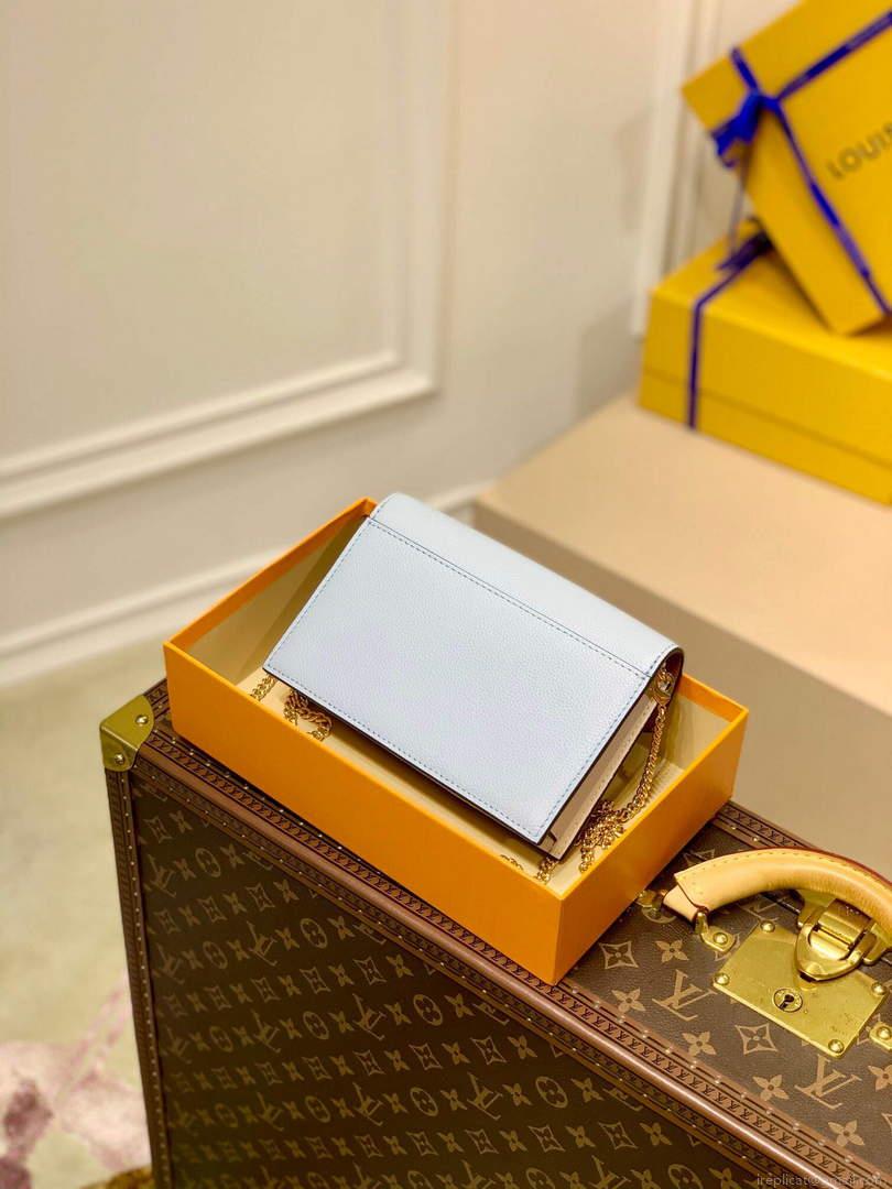 LV M81436 Louis Vuitton Mylockme Chain Pochette Blue