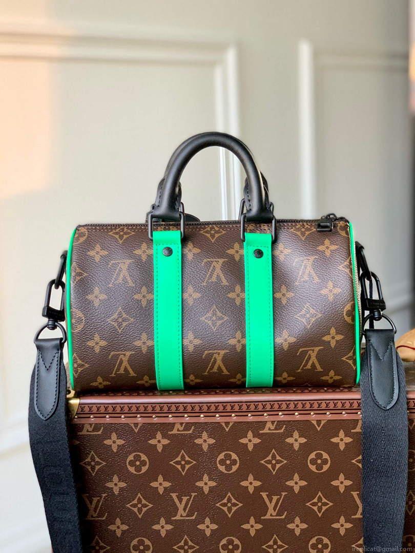 LV M46249 Louis Vuitton Keepall Bandouliere 25 Bag Green