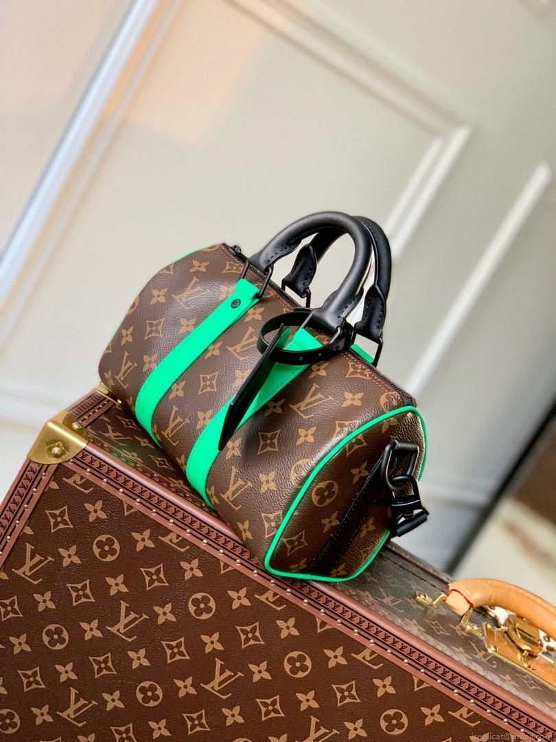 LV M46249 Louis Vuitton Keepall Bandouliere 25 Bag Green