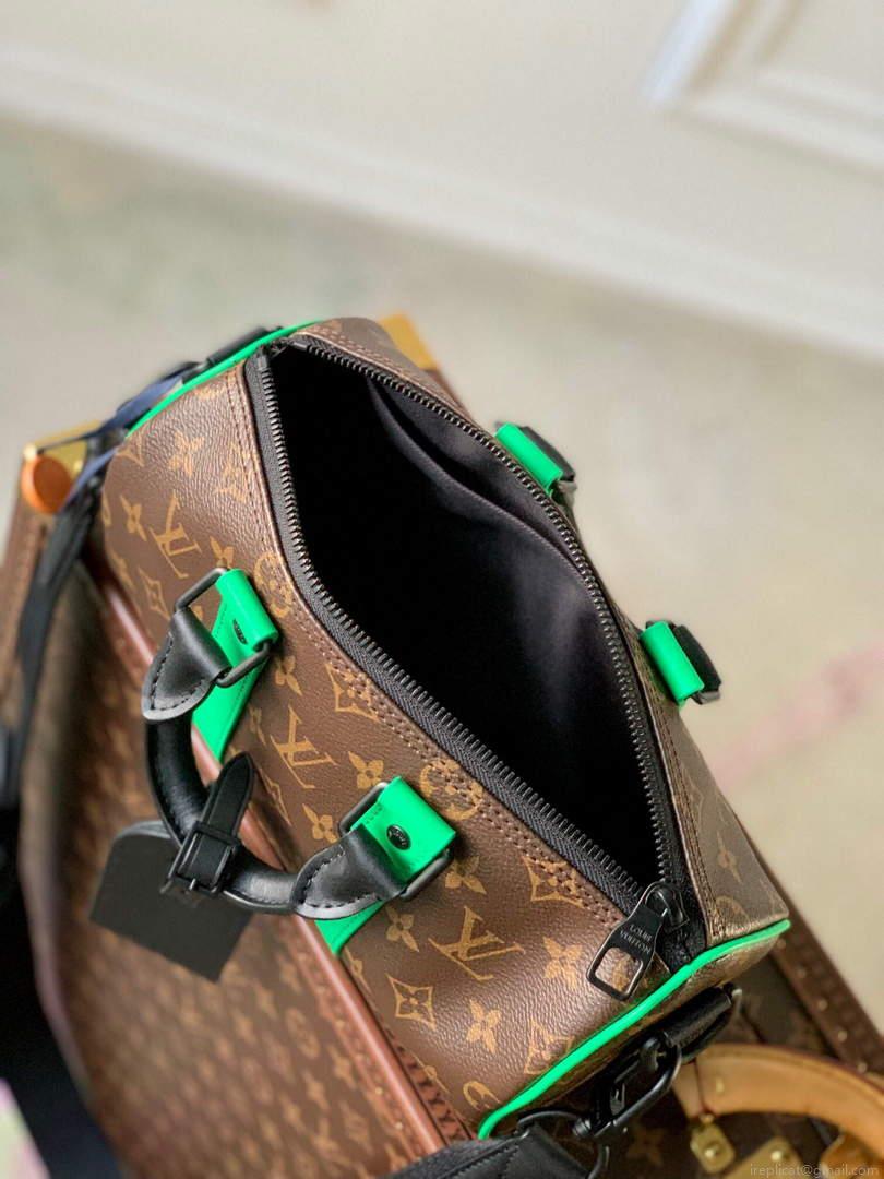 LV M46249 Louis Vuitton Keepall Bandouliere 25 Bag Green