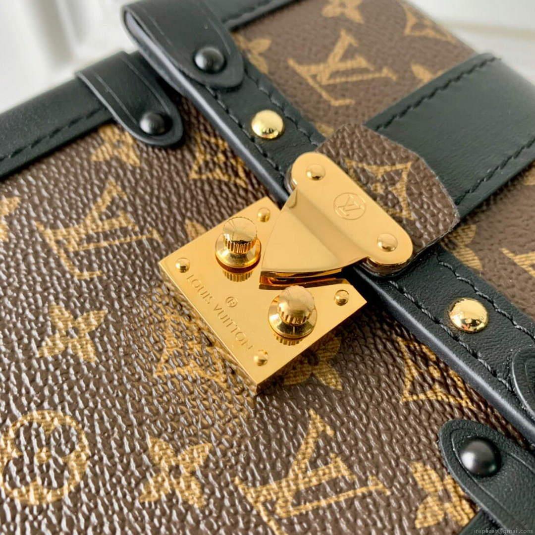 LV M63913 Louis Vuitton Vertical Trunk Pochette Bag Black