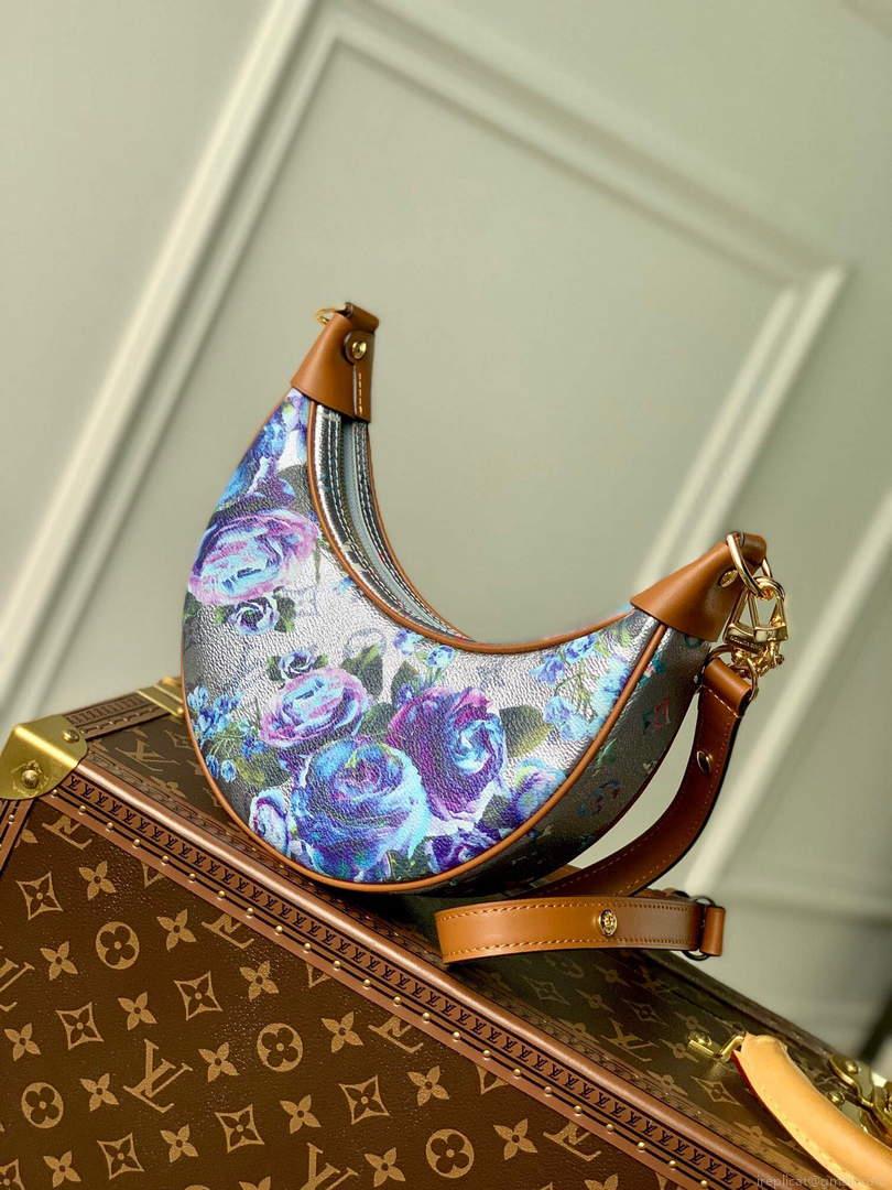 LV M21183 Louis Vuitton Loop Baguette Handbag Blue