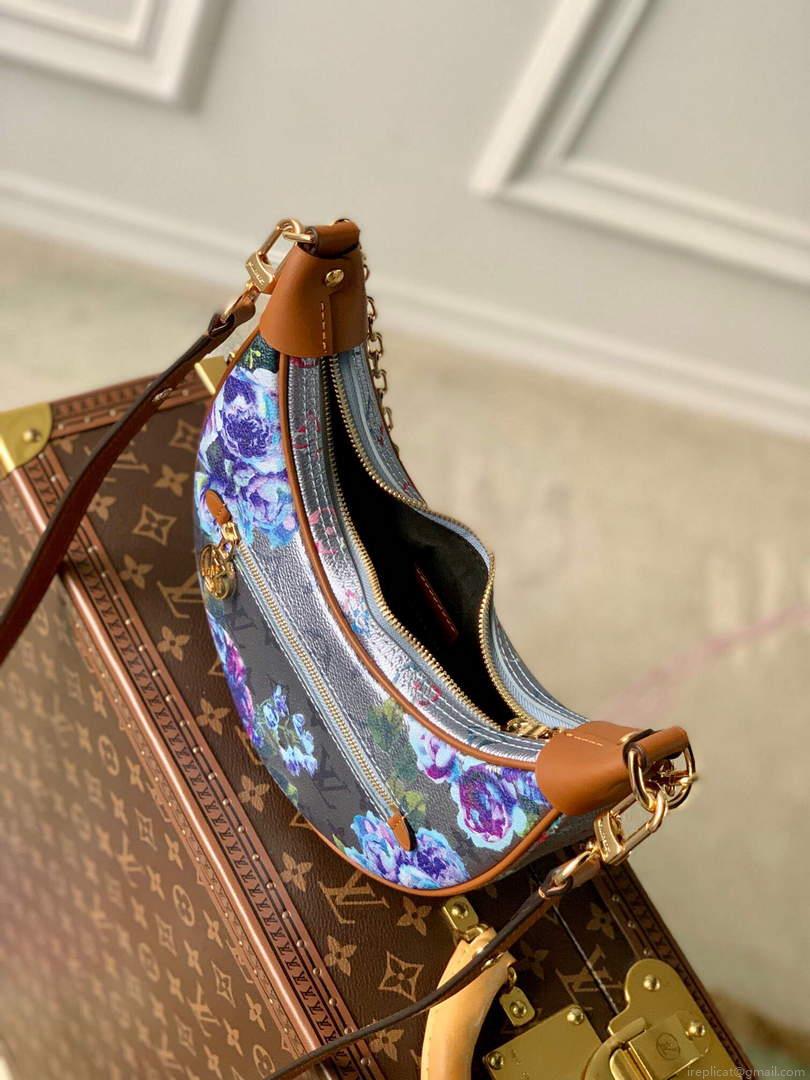 LV M21183 Louis Vuitton Loop Baguette Handbag Blue