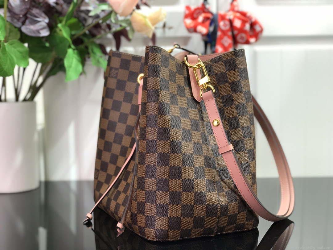LV N40198 Louis Vuitton NÉONOÉ MM Bag Damier Ebene Venus Pink