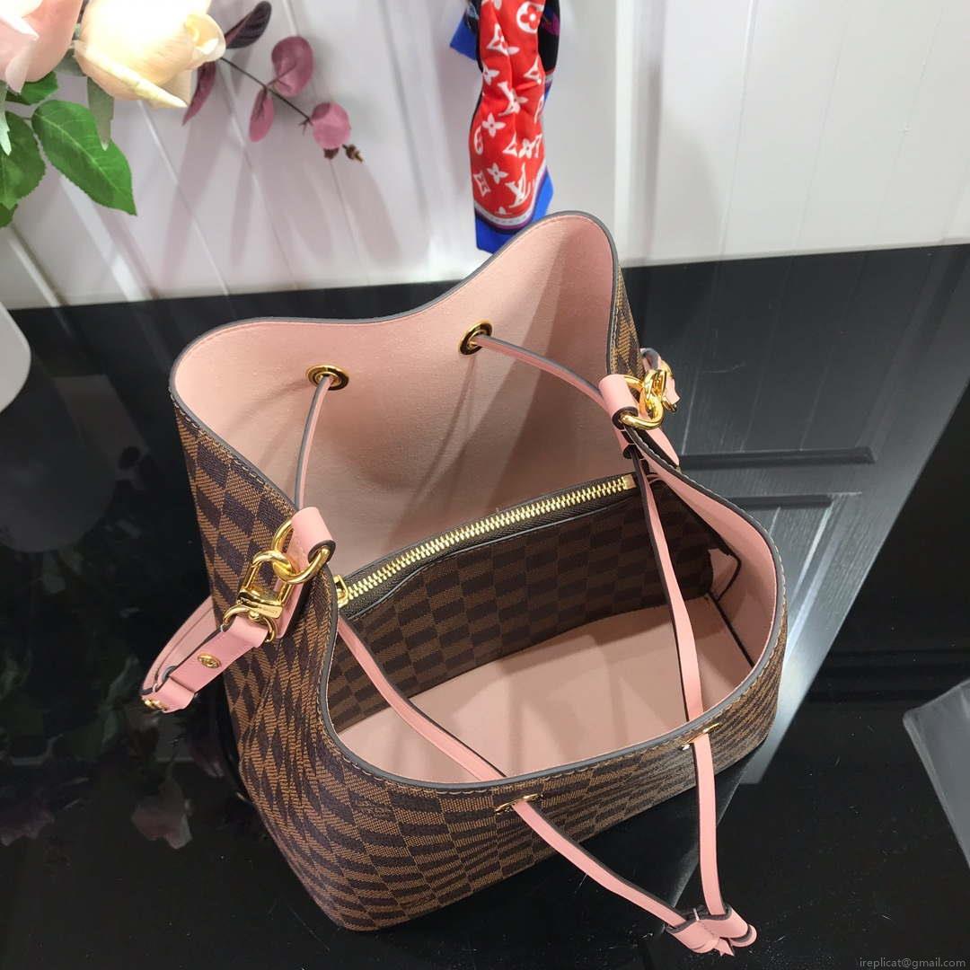 LV N40198 Louis Vuitton NÉONOÉ MM Bag Damier Ebene Venus Pink