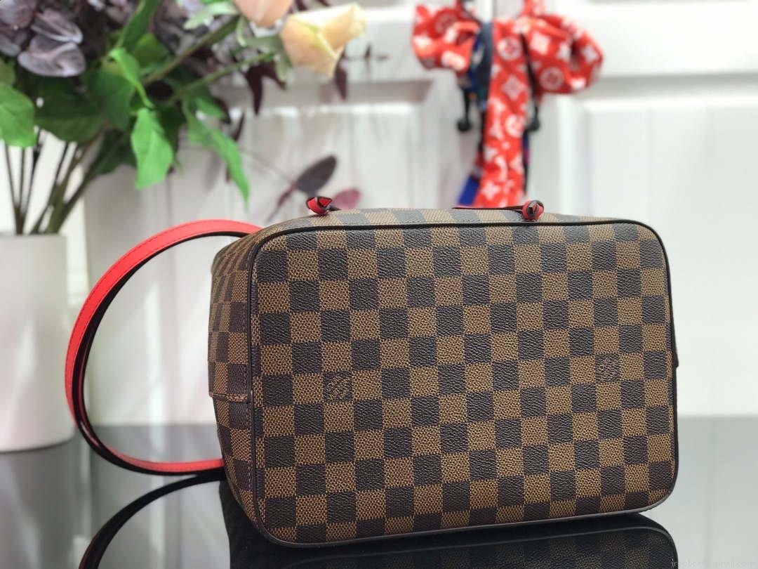 LV N40198 Louis Vuitton NÉONOÉ MM Bag Damier Ebene Red