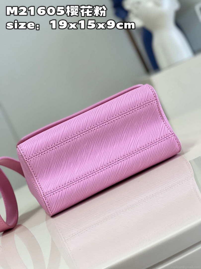 Louis Vuitton LV M21605 Twist MM Bag Epi Rose Red