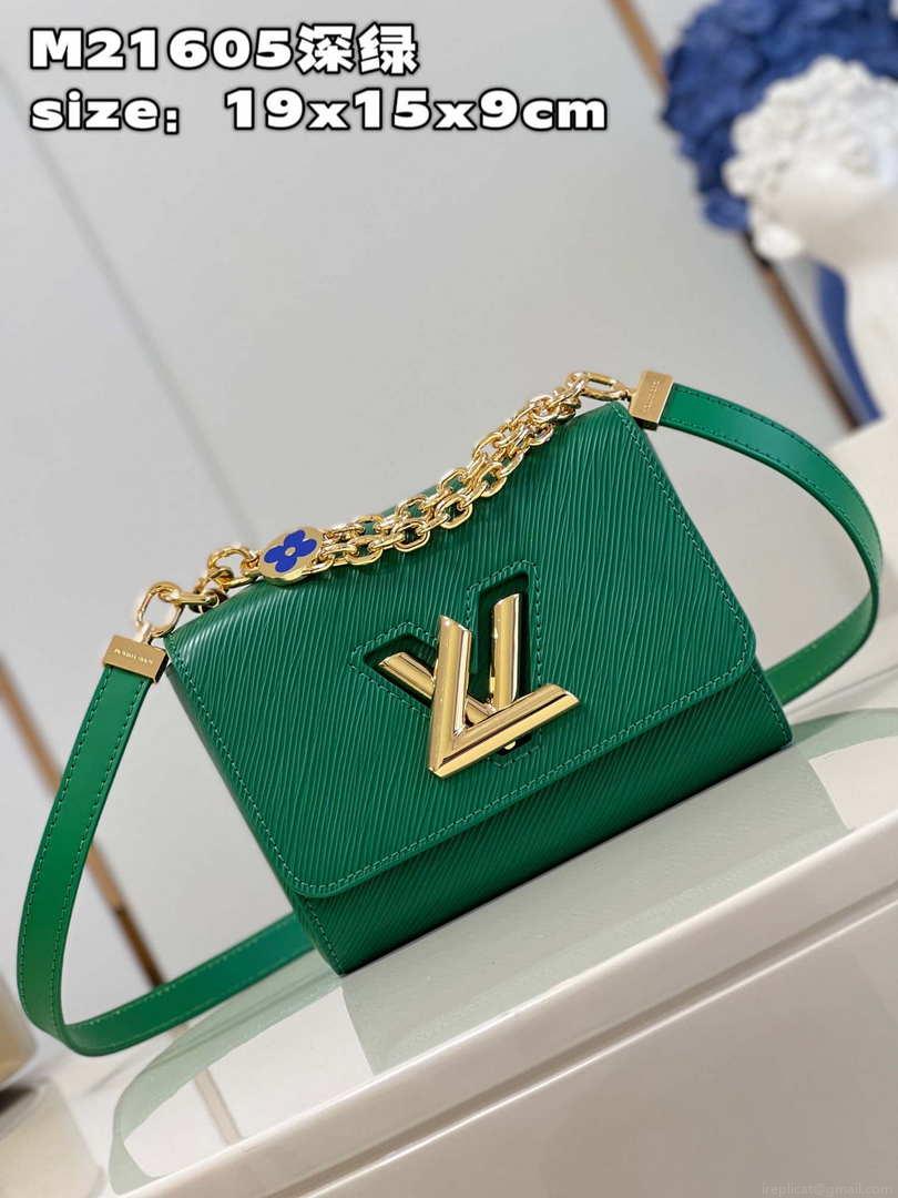 Louis Vuitton LV M21649 Twist PM Bag Epi Green