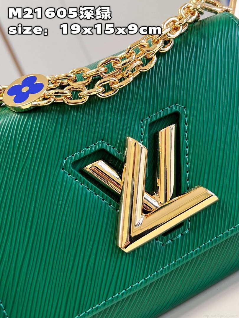Louis Vuitton LV M21649 Twist PM Bag Epi Green