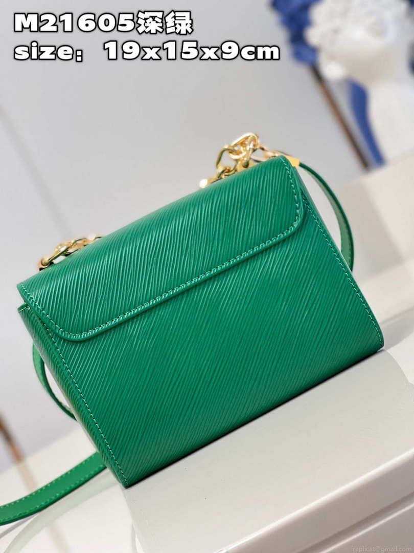 Louis Vuitton LV M21649 Twist PM Bag Epi Green