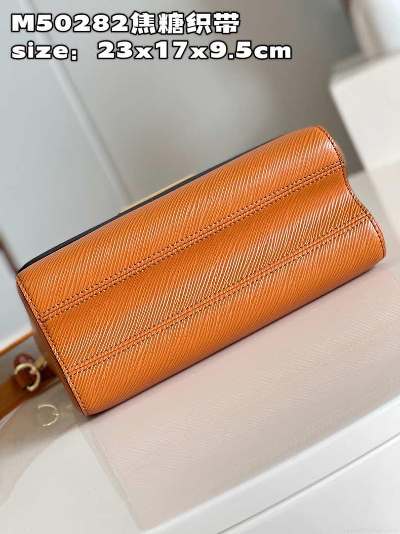 Louis Vuitton LV M50282 Twist MM Bag Epi Gold Cipango Beige