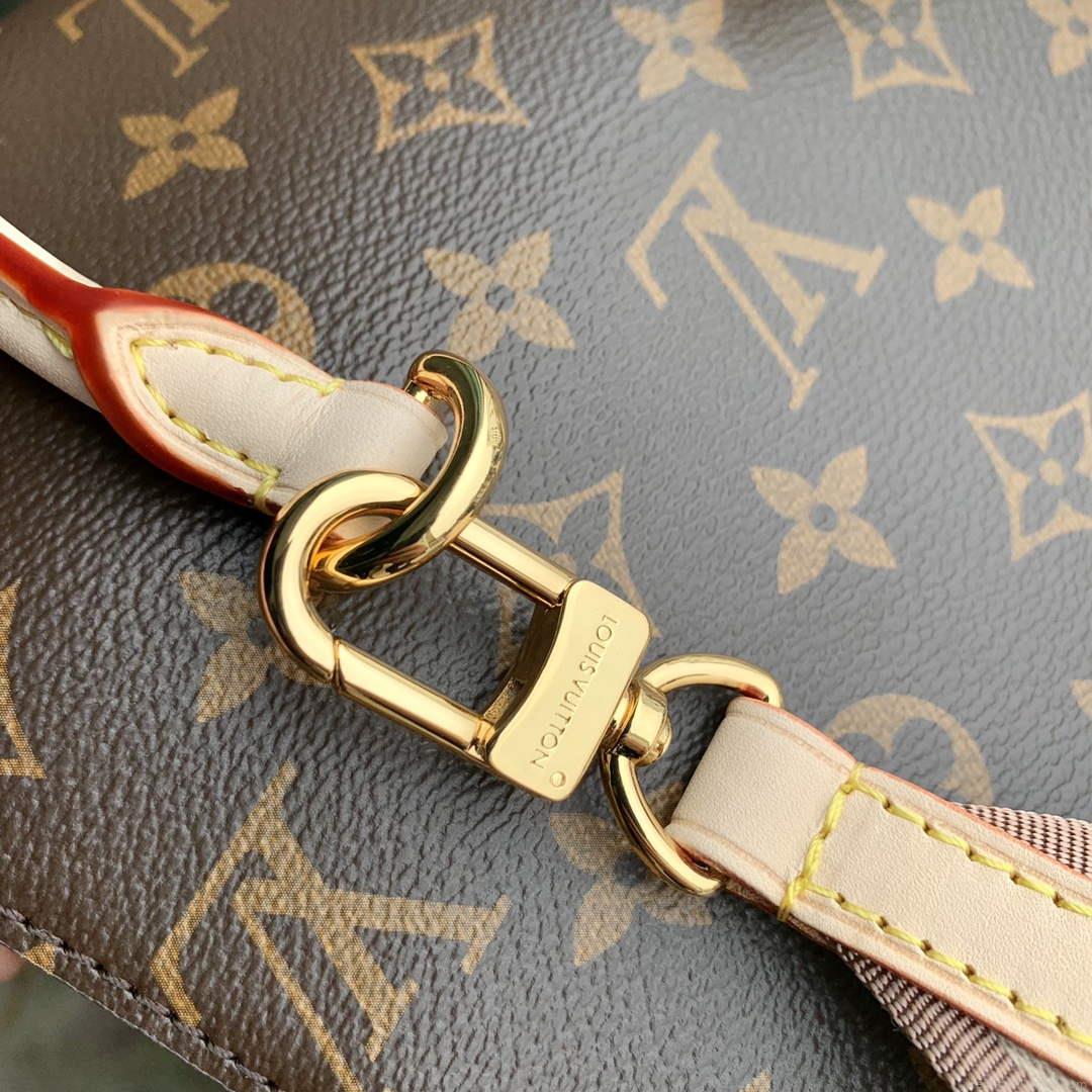 LV M46055 Louis Vuitton Cluny Mini Handbag Black Shoulder Strap