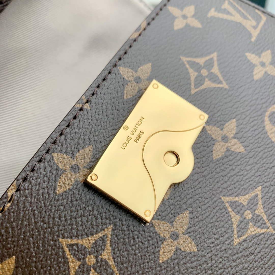 LV M46055 Louis Vuitton Cluny Mini Handbag Black Shoulder Strap