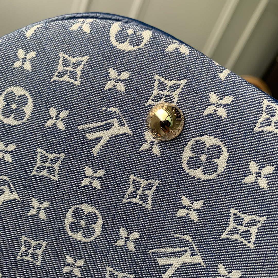 LV M42238 Louis Vuitton Bucket PM Tote Bag Blue