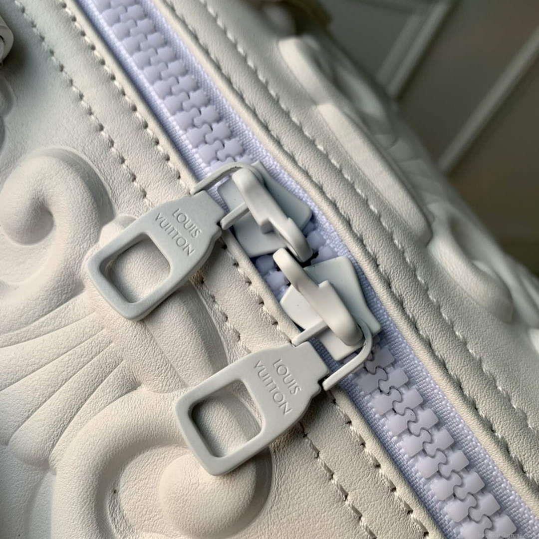 LV M21845 Louis Vuitton Keepall Bandoulière 50 Bag Optic White