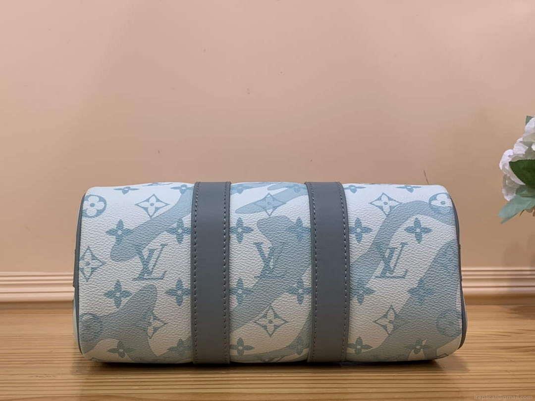 LV M22527 Louis Vuitton Keepall Bandoulière 25 Bag Crystal Blue