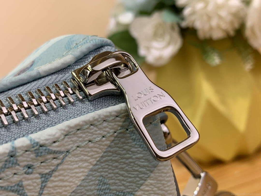 LV M22527 Louis Vuitton Keepall Bandoulière 25 Bag Crystal Blue