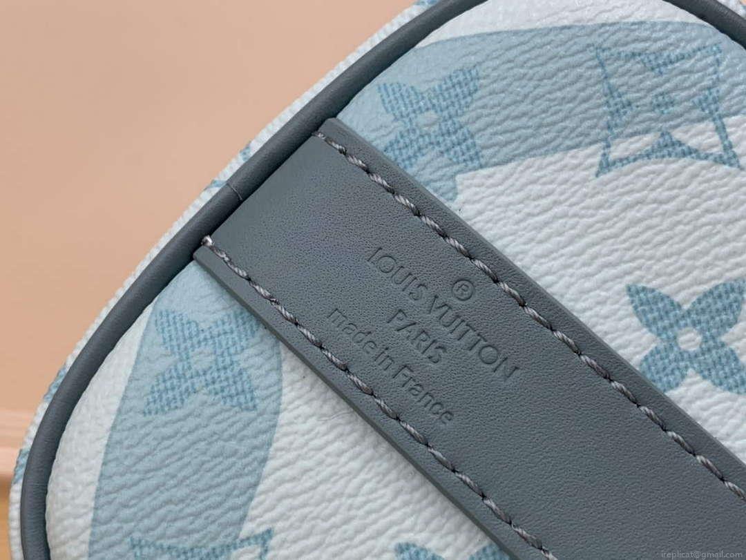 LV M22527 Louis Vuitton Keepall Bandoulière 25 Bag Crystal Blue