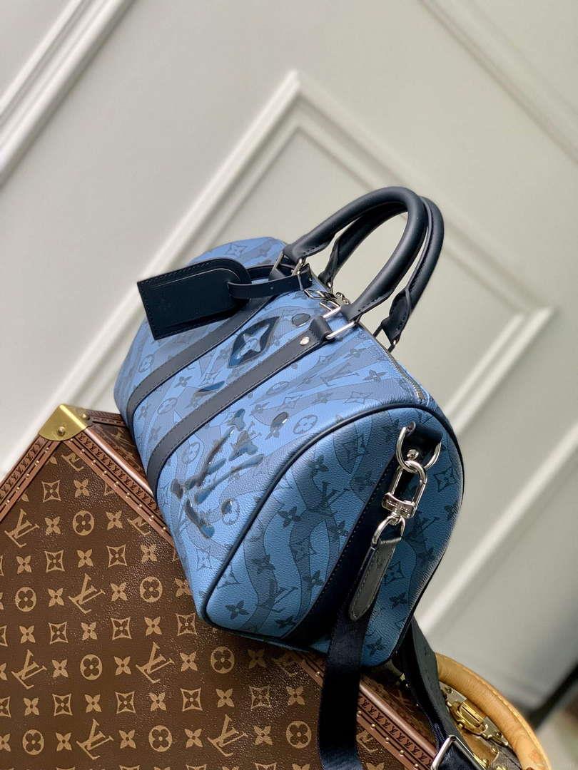 LV M22573 Louis Vuitton Keepall Bandoulière 35 Abyss Blue