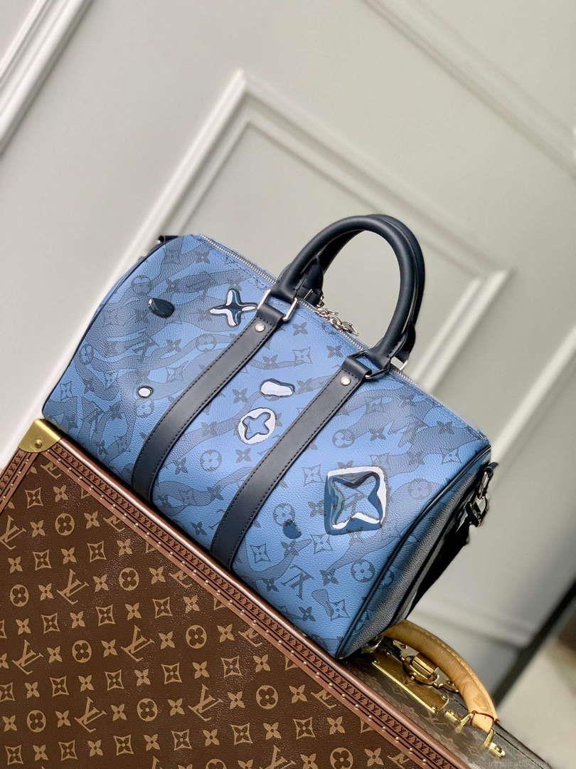 LV M22573 Louis Vuitton Keepall Bandoulière 35 Abyss Blue