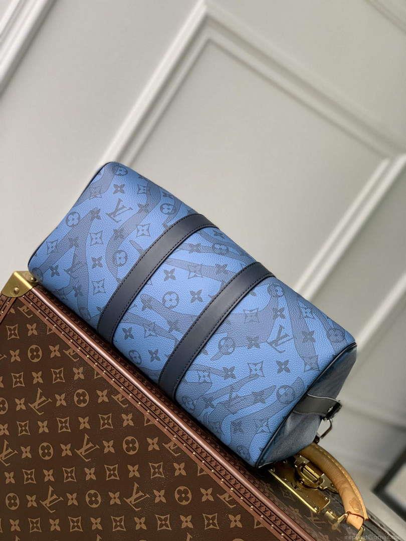 LV M22573 Louis Vuitton Keepall Bandoulière 35 Abyss Blue