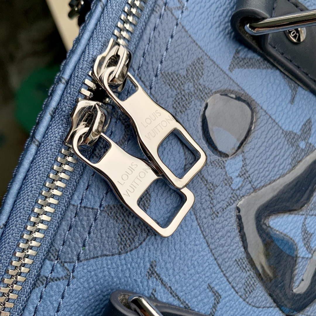 LV M22573 Louis Vuitton Keepall Bandoulière 35 Abyss Blue