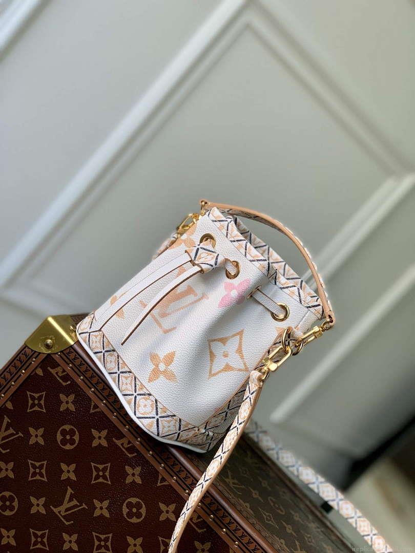 LV M82386 Louis Vuitton Nano Noé Bucket Bag Apricot