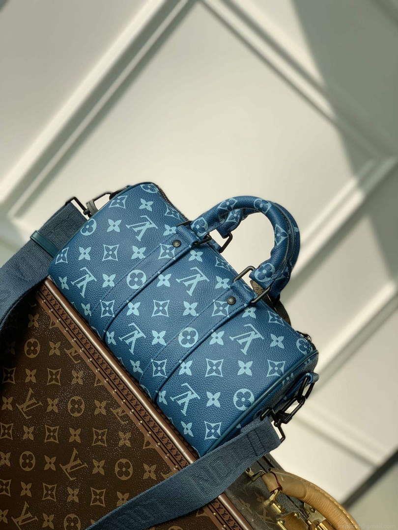 LV M46803 Louis Vuitton Keepall Bandoulière 25 City Bag Atlantic Blue