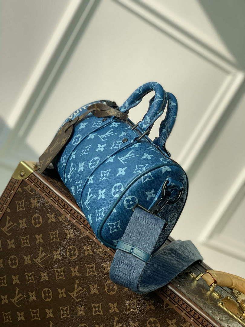 LV M46803 Louis Vuitton Keepall Bandoulière 25 City Bag Atlantic Blue