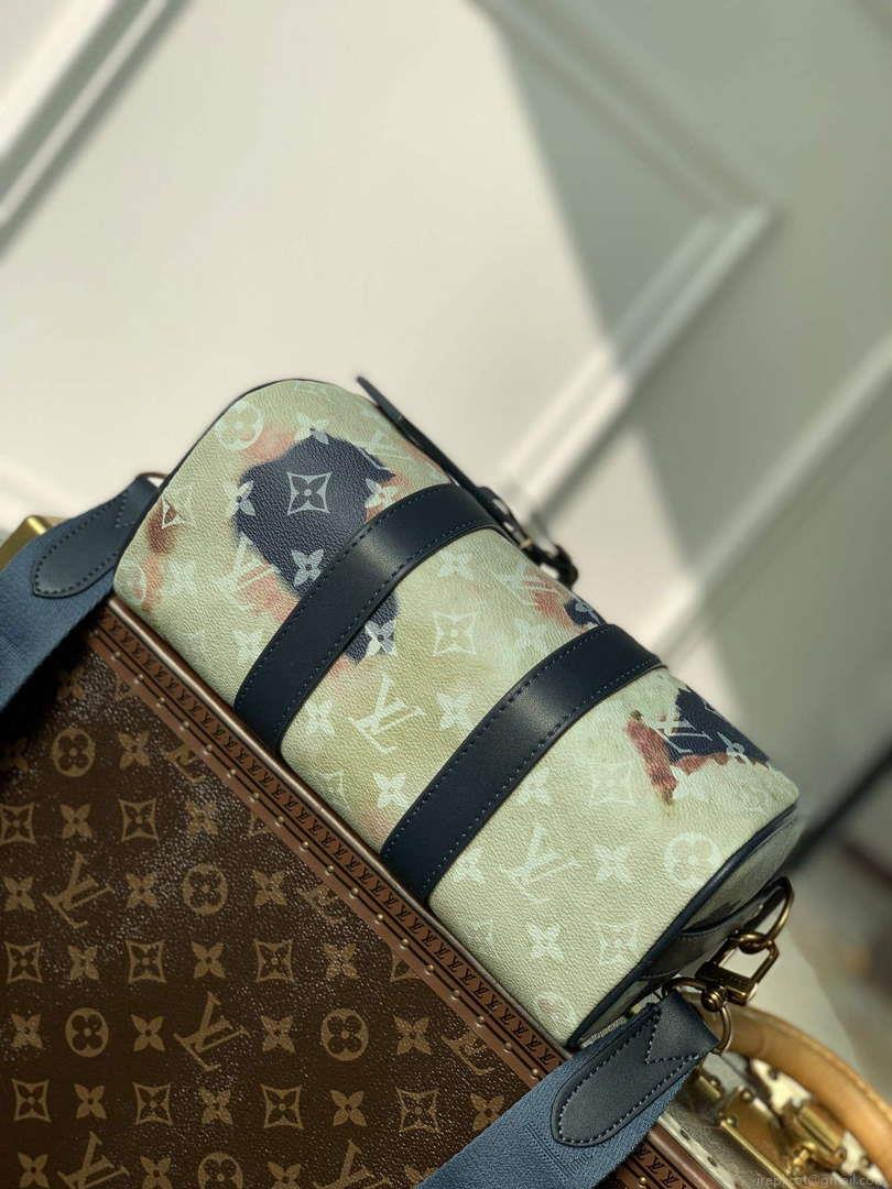LV M46271 Louis Vuitton Keepall Bandoulière 25 Bag Blue