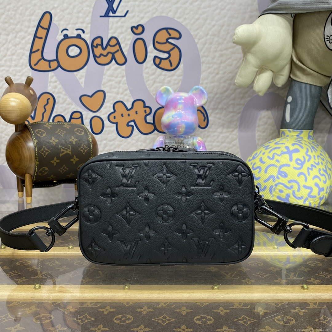 LV M82544 Louis Vuitton Nano Alpha Bag Black embossing